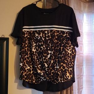 Black and leopard print top